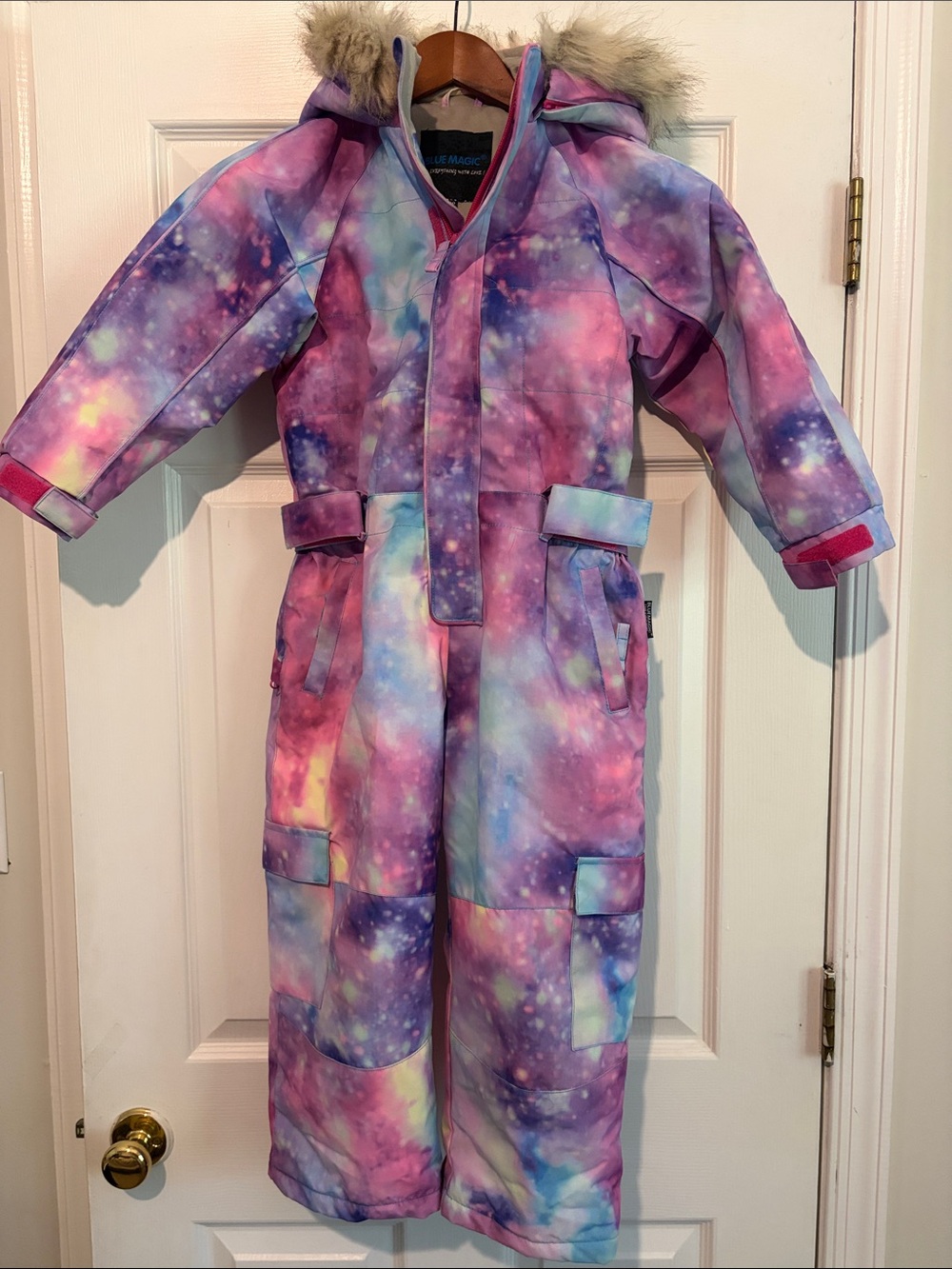 Blue Magic Girls Galaxy Print Snowsuit - Purple Pink Blue